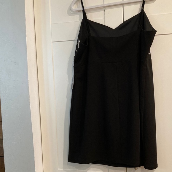 YK2, Express Black Mini Dress with Silver Embellishments. NWT, size XL. Party! - Picture 4 of 8